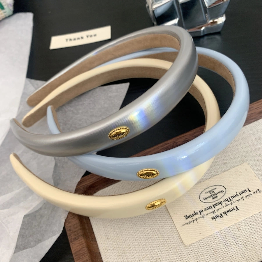 Women's Elegant Simple Style Solid Color Leather Hair Band