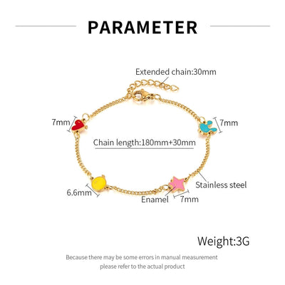 Simple Style Star Heart Shape 304 Stainless Steel Cuban Link Chain Curb Chain Bracelets In Bulk