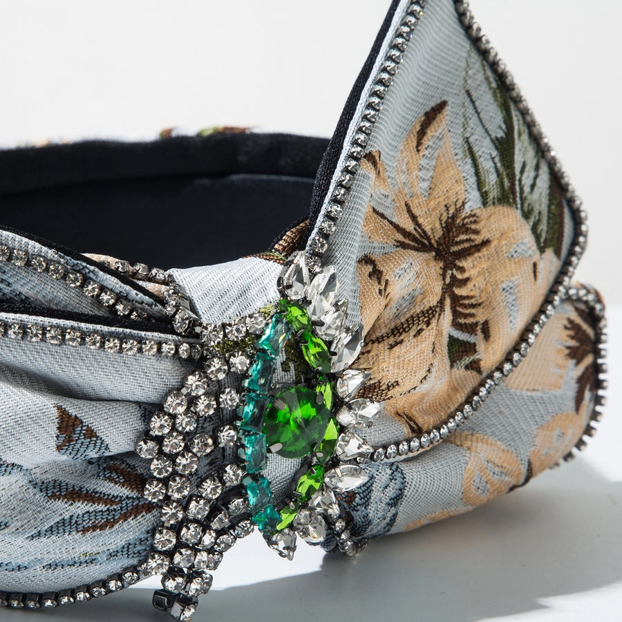 Women's Elegant Glam Luxurious Bow Knot Alloy Cloth Inlay Glass Hair Band