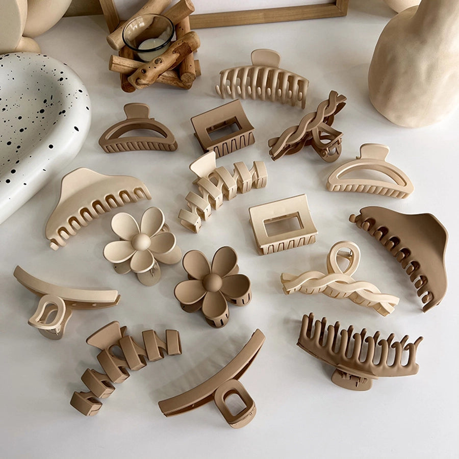 new milk tea coffee color clip elegant temperament hairpin simple hair accessories