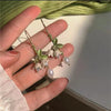 1 pair sweet flower plating alloy earrings