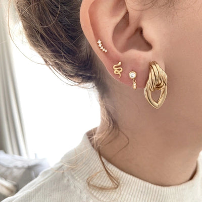 1 Pair Simple Style Geometric Copper Zircon Drop Earrings