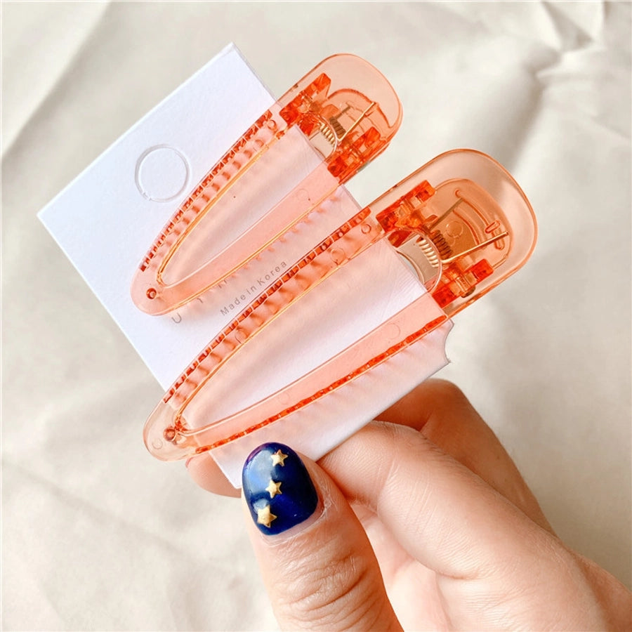 sweet solid color plastic resin transparent hair clip