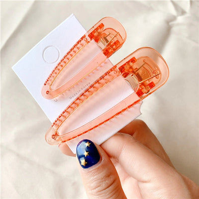 sweet solid color plastic resin transparent hair clip