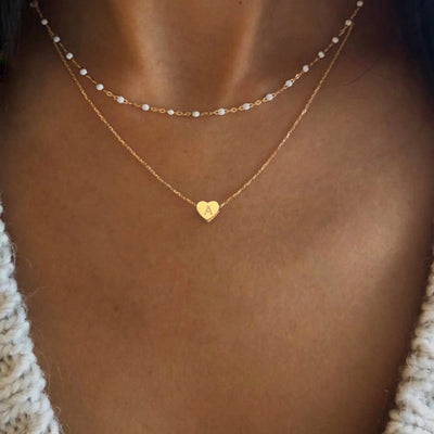 Jewelry Elegant Simple Style Classic Style Letter Heart Shape 201 Stainless Steel 304 Stainless Steel Pendant Necklace