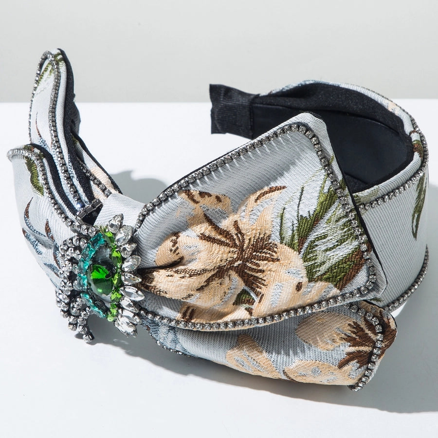 Women's Elegant Glam Luxurious Bow Knot Alloy Cloth Inlay Glass Hair Band