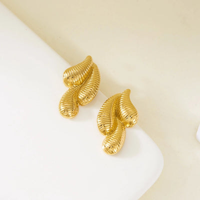 1 Pair Elegant Heart Shape Butterfly Bow Knot 201 Stainless Steel Ear Studs