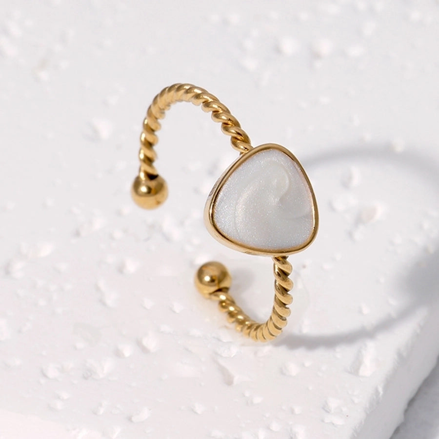 Jewelry French Style Classic Style IG Style Geometric 304 Stainless Steel 18K Gold Plated Enamel Stainless Steel Rings