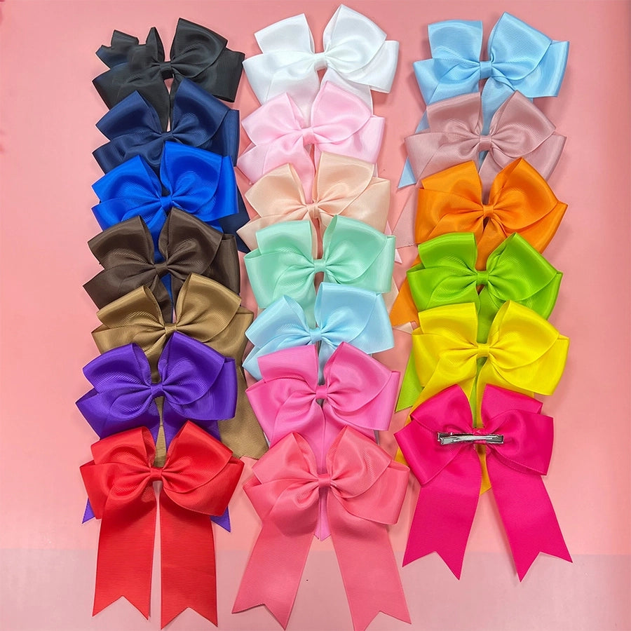 fashion solid color cloth bowknot hair clip 1 piece