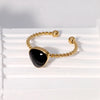 Jewelry French Style Classic Style IG Style Geometric 304 Stainless Steel 18K Gold Plated Enamel Stainless Steel Rings