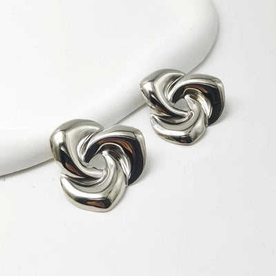 1 Pair Elegant Oversized Commute Rose Flower Flowers 304 Stainless Steel 18K Gold Plated Ear Studs