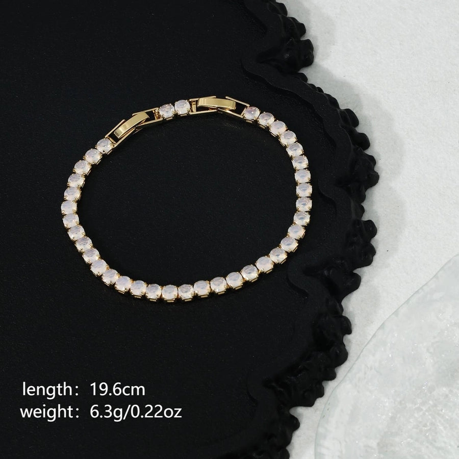Jewelry Casual Elegant Shiny Round Copper Zircon K Gold Plated Bracelets