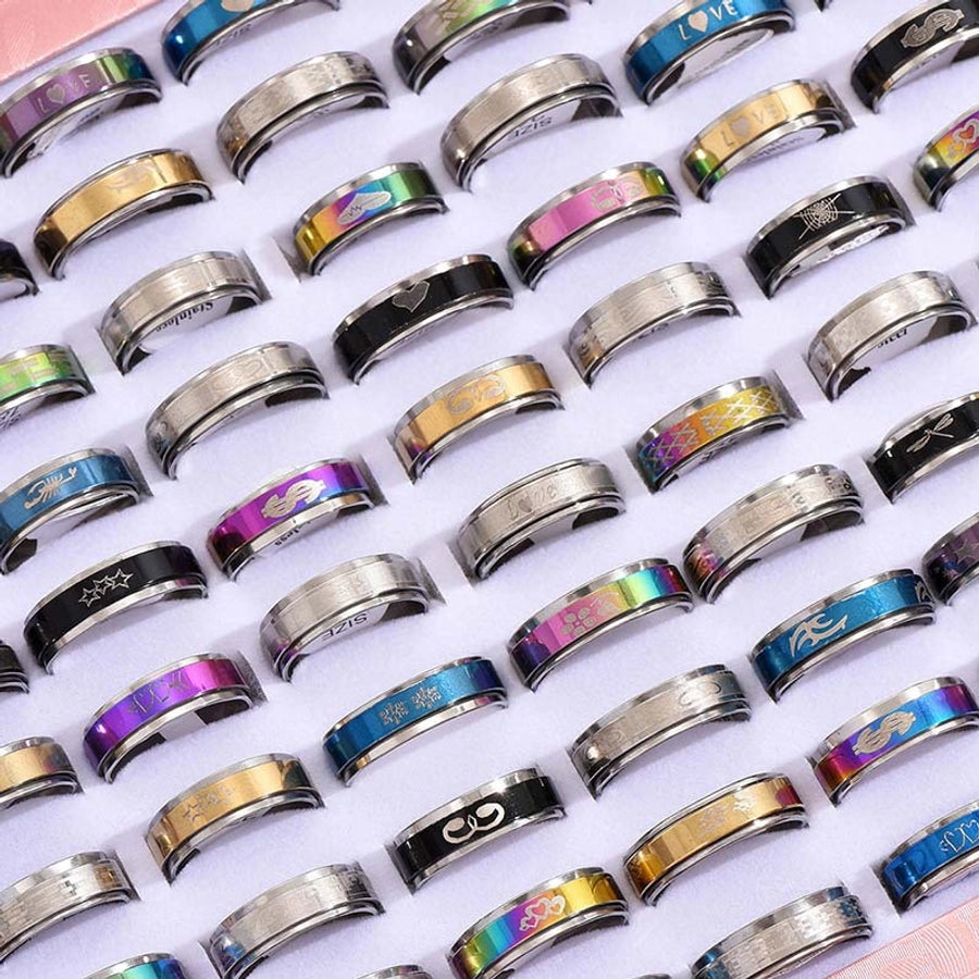 Jewelry Simple Style Geometric Titanium Steel Rings