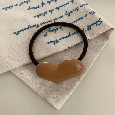 Women's Cute Simple Style Heart Shape Resin Hair Tie
