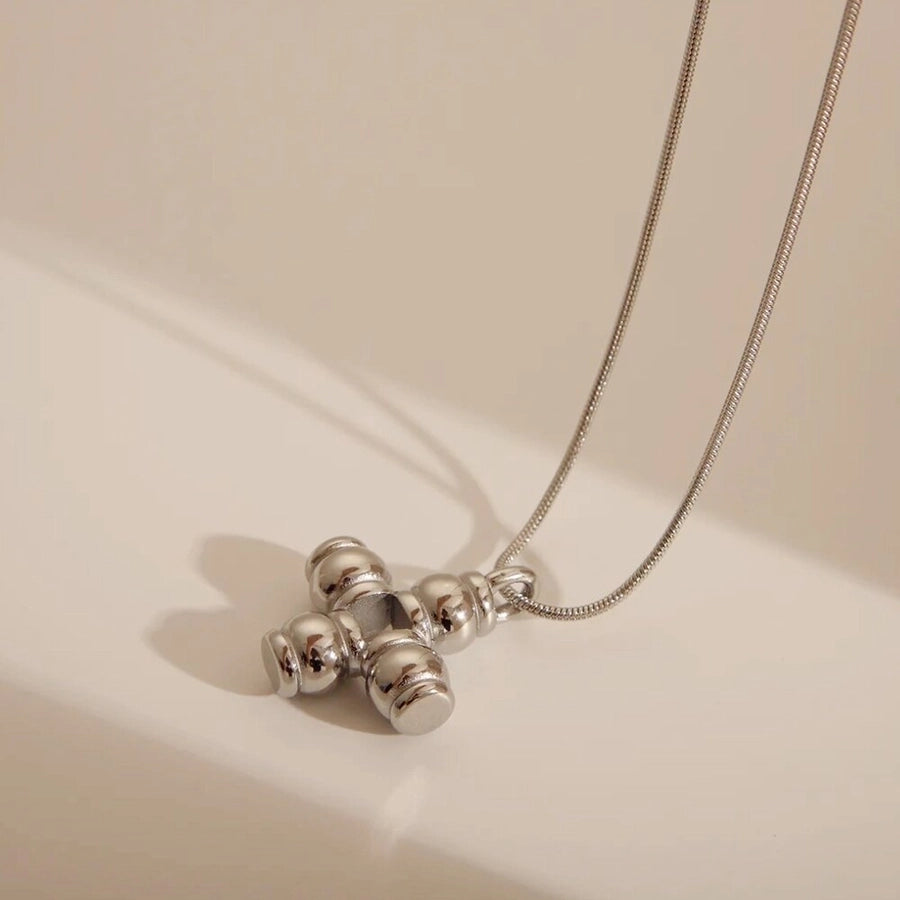 Jewelry Elegant Simple Style Cross 304 Stainless Steel 18K Gold Plated Plating Pendant Necklace