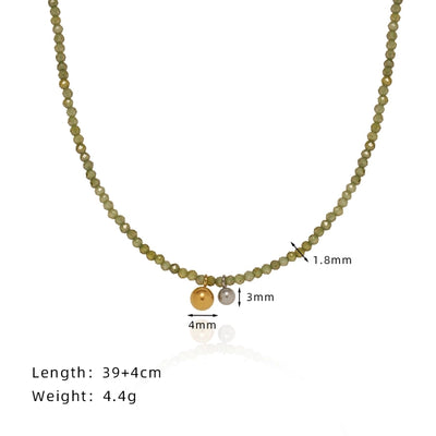 Jewelry Retro Simple Style Round Square 304 Stainless Steel Zircon Beaded Inlay Pendant Necklace