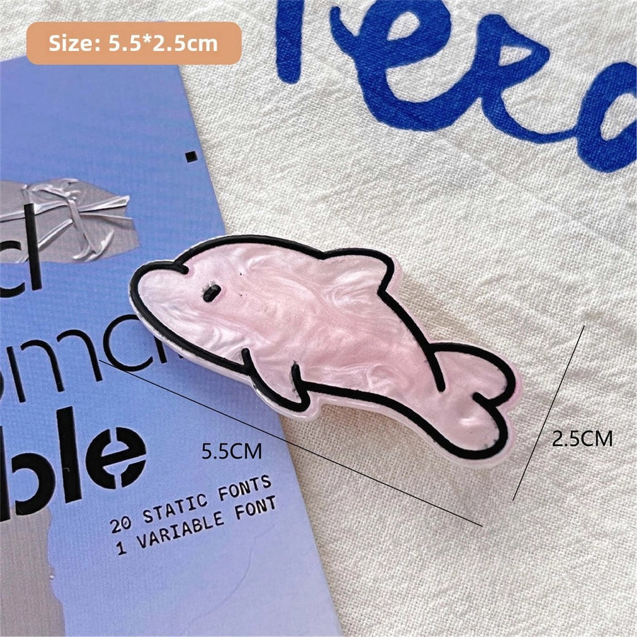 Candy Color Snapper Burned Hair Clip  Sweet Girl's Heart Cute Fish Bangs Clip Student  Hairpin Hair Accessories