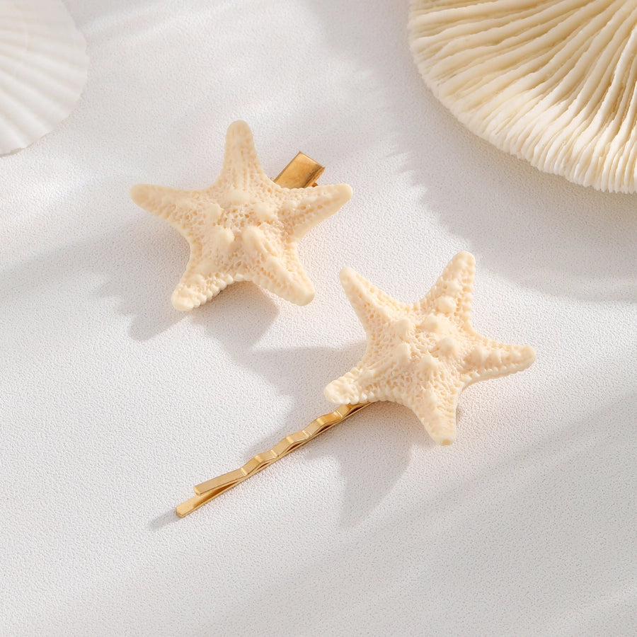 Women's Cute Beach Starfish Plastic Resin Hair Clip