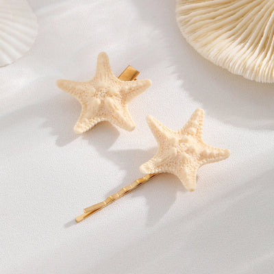 Women's Cute Beach Starfish Plastic Resin Hair Clip
