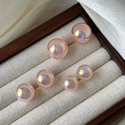 Pink Mermaid Ji Pearl Earrings  New Trendy Niche Design Sense Earrings Light Luxury Internet Celebrity Fashion Earrings