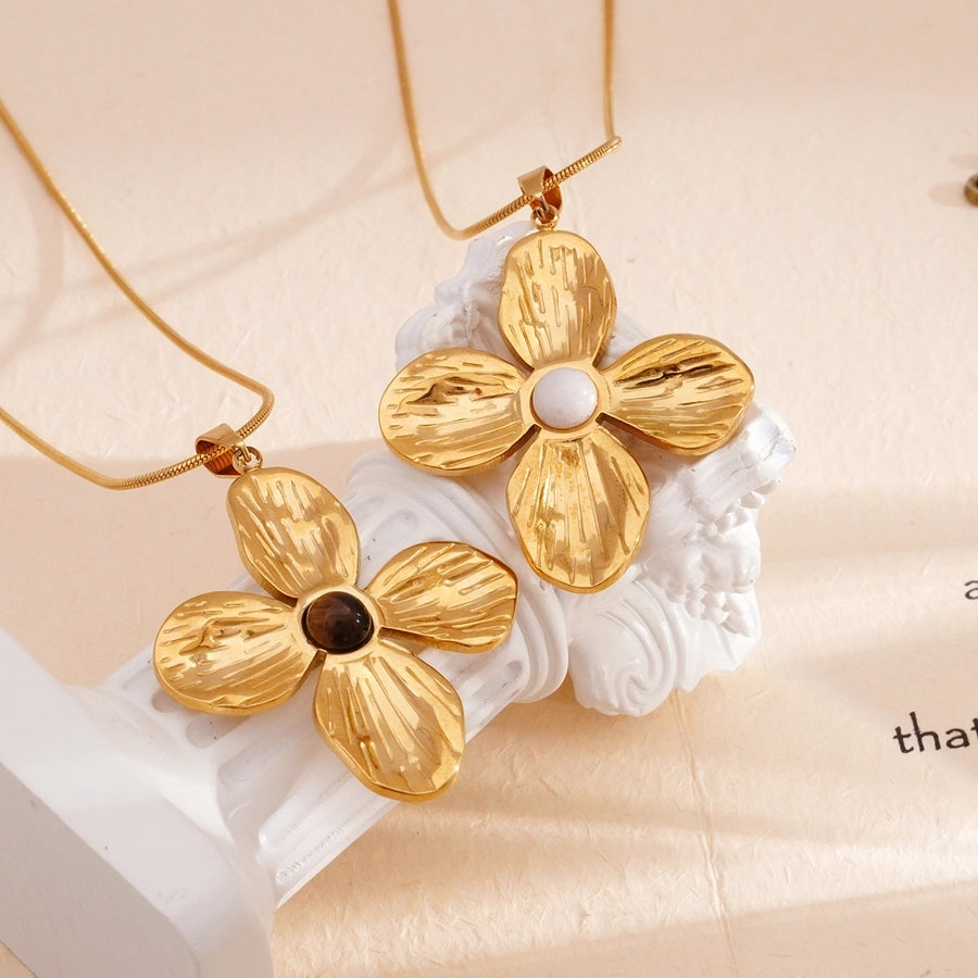 Jewelry Glam Lady Sexy Four Leaf Clover 304 Stainless Steel 316 Stainless Steel  Pendant Necklace