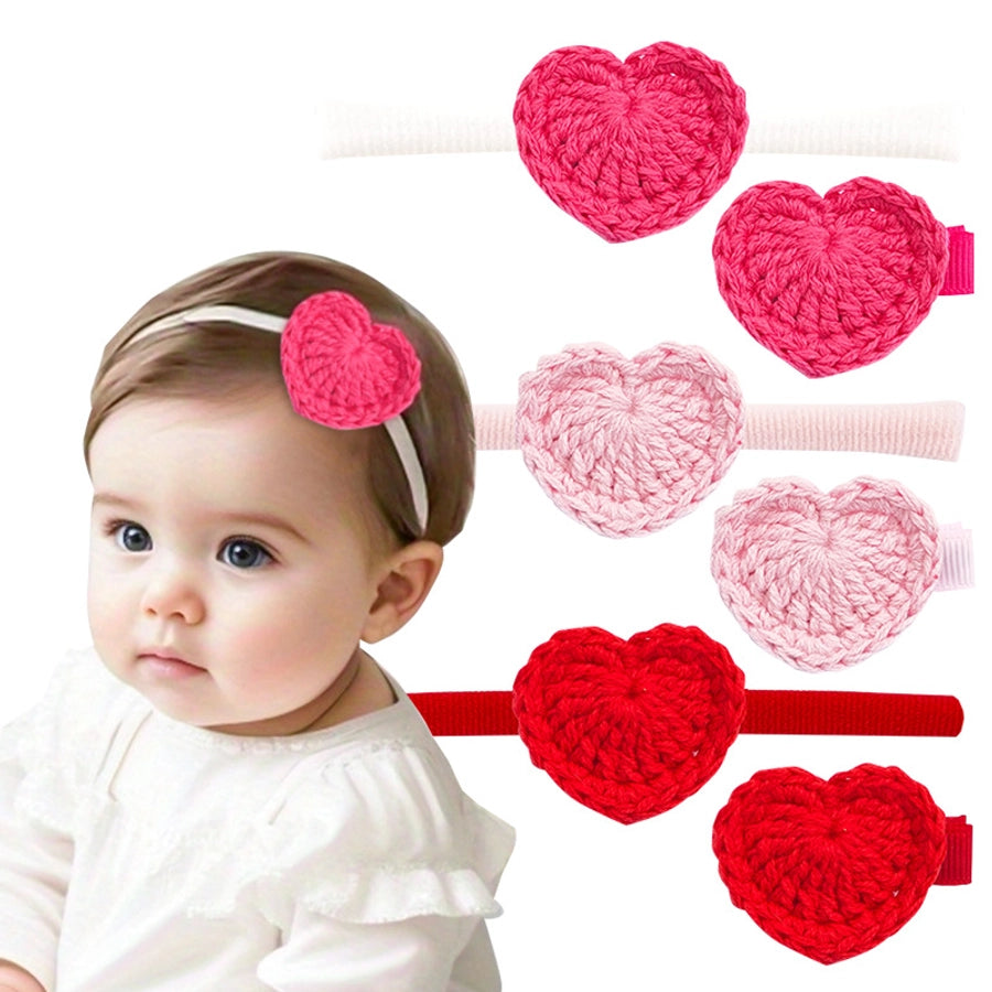 Girl'S Sweet Heart Shape Cloth Hair Band
