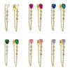 1 Pair Elegant Shiny Tassel Water Drop Copper Zircon 24K Gold Plated Drop Earrings