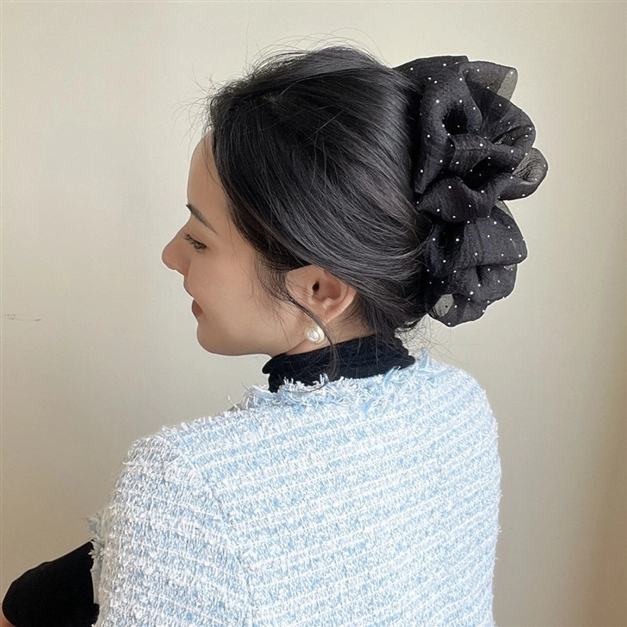 simple style bow knot cloth patchwork hair claws
