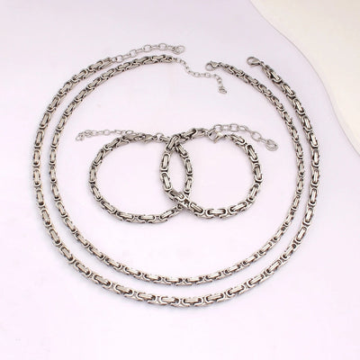 Jewelry Hip-Hop Commute Geometric 667 Stainless Steel Bracelets Necklace