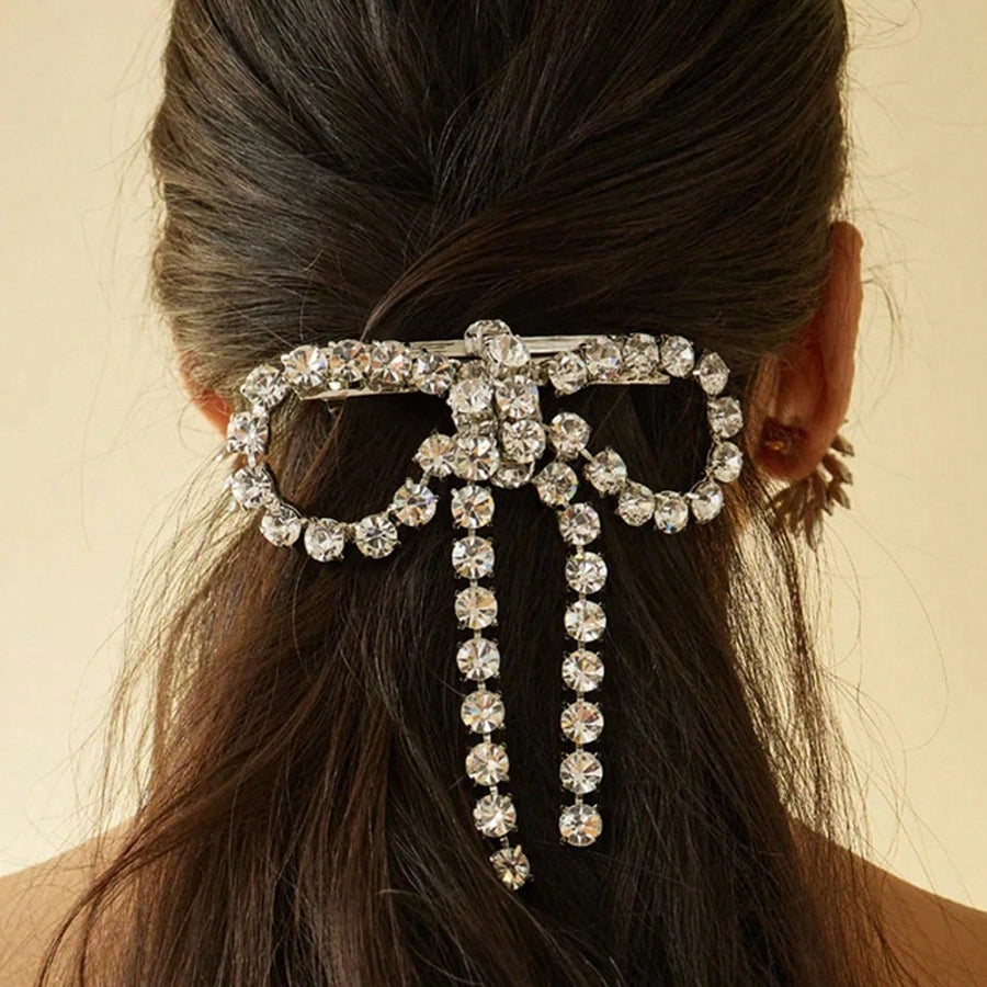 Women's Cute Bow Knot Glass Iron Copper Handmade Hair Clip