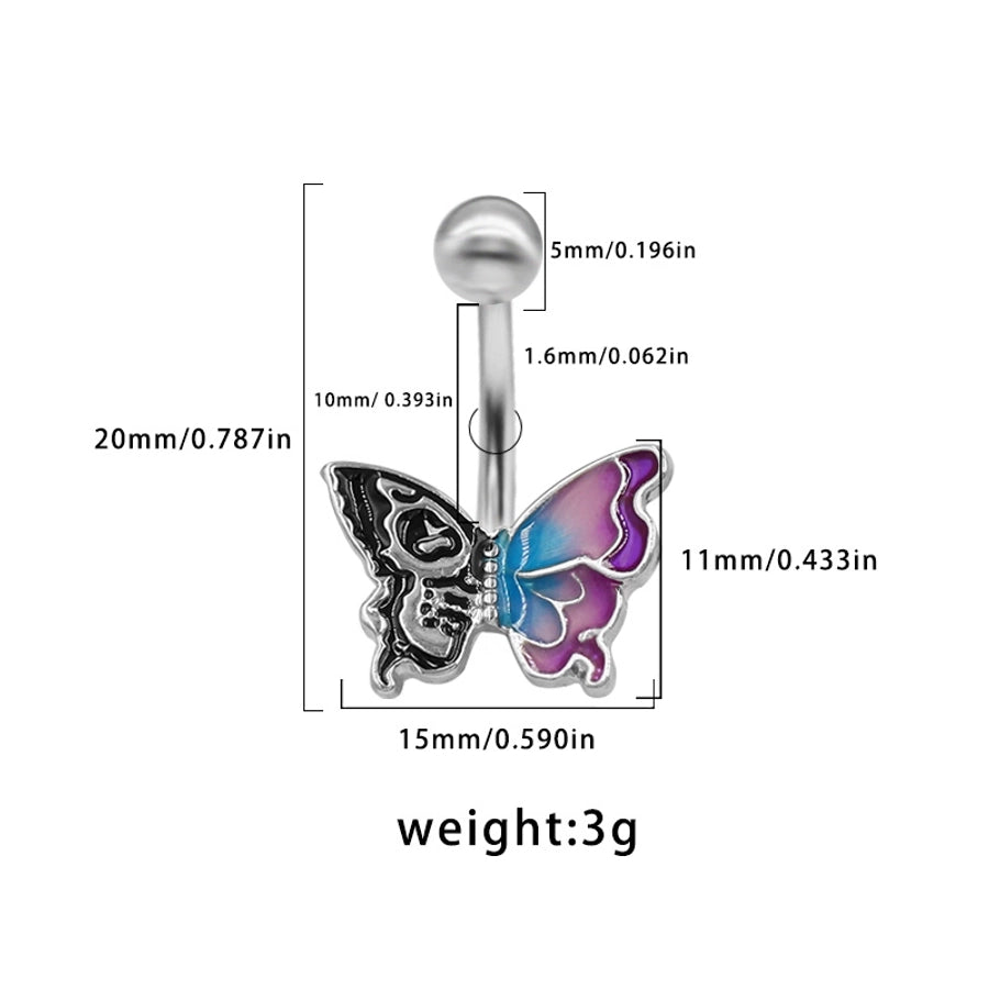 1 Piece Lip Rings Sexy Classic Style Heart Shape Smile Face Butterfly Pure Titanium Titanium Alloy Epoxy Plating Acrylic Rhinestones Glass White Gold Plated Belly Rings