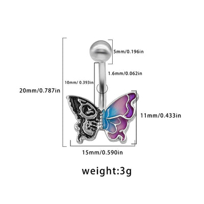 1 Piece Lip Rings Sexy Classic Style Heart Shape Smile Face Butterfly Pure Titanium Titanium Alloy Epoxy Plating Acrylic Rhinestones Glass White Gold Plated Belly Rings
