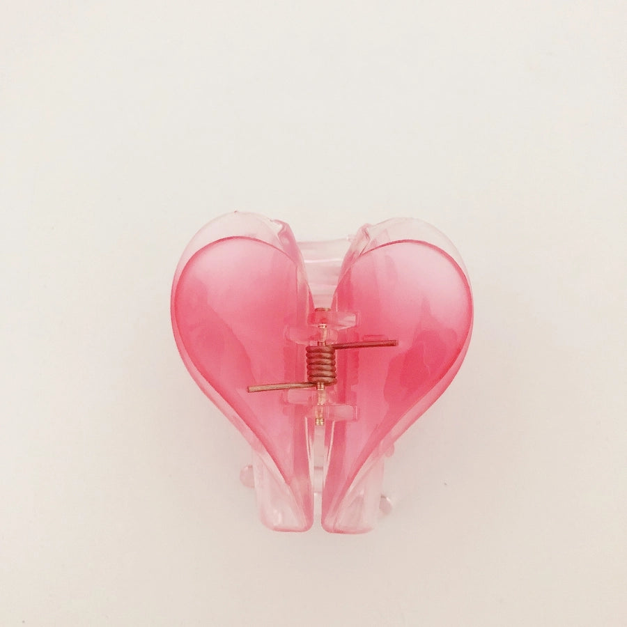 Women's Sweet Heart Shape Plastic Stoving Varnish Hair Claws