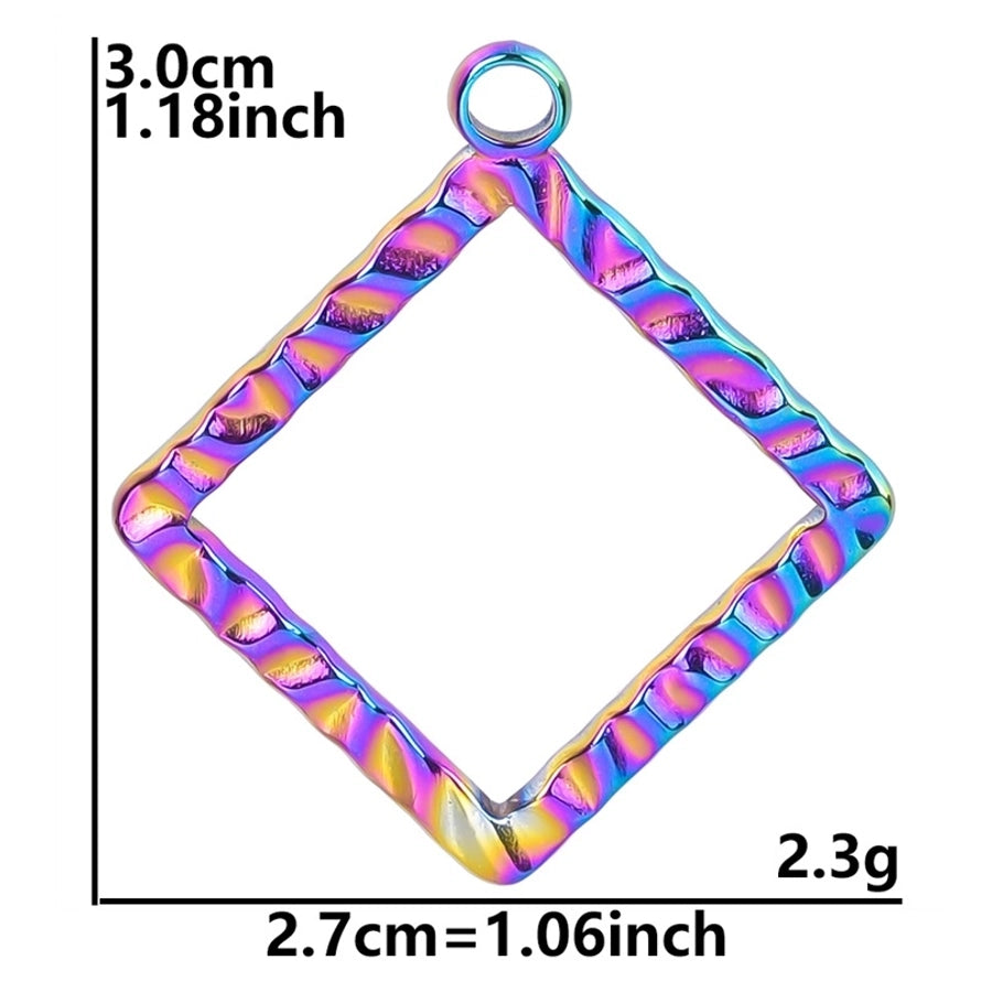 Jewelry Basic Simple Style Classic Style Square 304 Stainless Steel 18K Gold Plated Plating Pendant Necklace