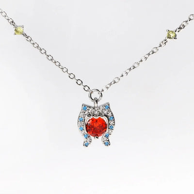 Copper cable chain Inlay Geometric Zircon Pendant Necklace