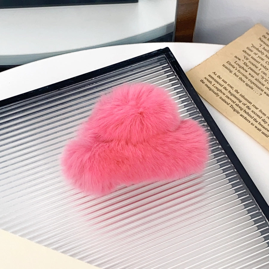 Women's Simple Style Solid Color rabbit fur Hair Claws