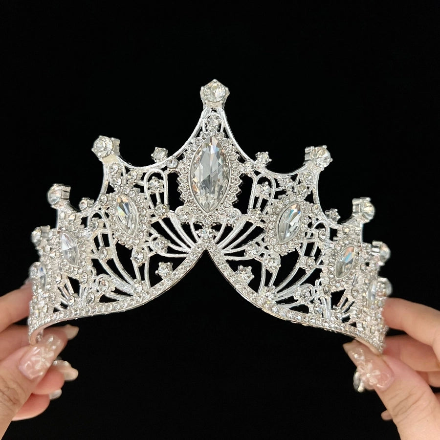 Women's Lady Crown Alloy Rhinestone Plating Hair Band