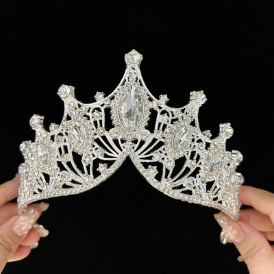 Women's Lady Crown Alloy Rhinestone Plating Hair Band