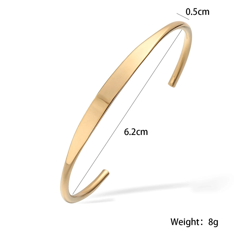 Retro Simple Style Commute Geometric 304 Stainless Steel Cuff Bracelets In Bulk