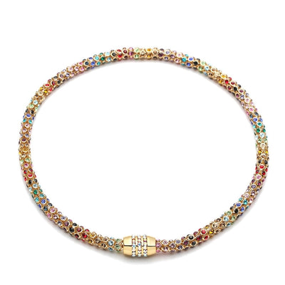 Crystal Copper Geometric Crystal Necklace