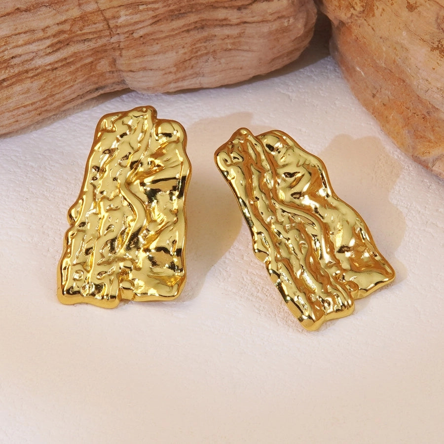 1 Pair Classic Style Geometric Irregular Plating 304 Stainless Steel Imitation Gold  Ear Studs