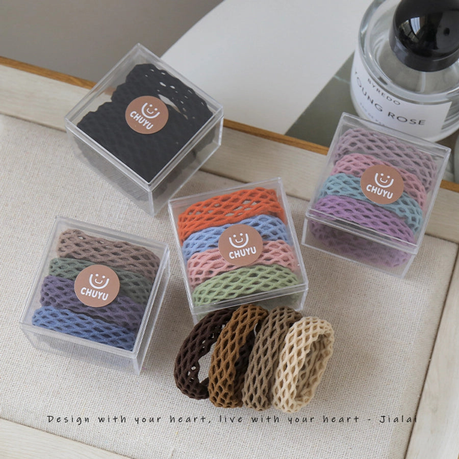 Korean style wide hair rope female Four Seasons adult ponytail leather cover headband simple temperament hair band high elastic durable rubber band