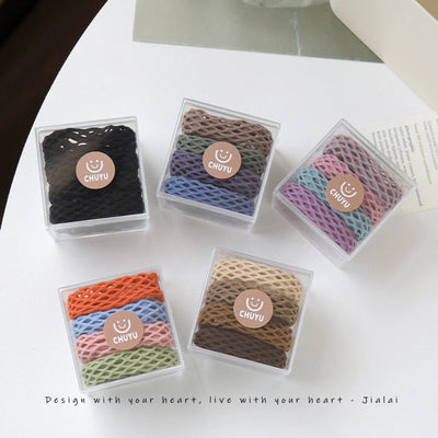 Korean style wide hair rope female Four Seasons adult ponytail leather cover headband simple temperament hair band high elastic durable rubber band