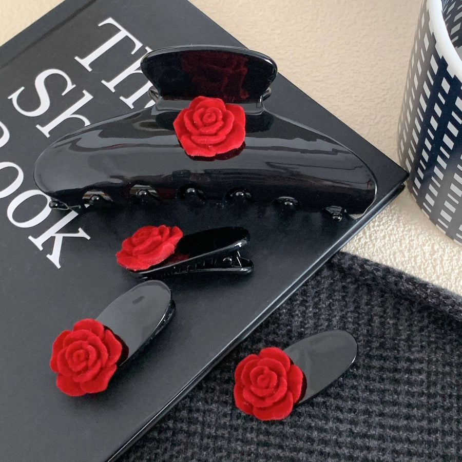 Women's Korean Style Flower Acetic acid sheets Hair Claws