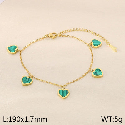 Simple Style Heart Shape 304 Stainless Steel 18K Gold Plated Bracelets In Bulk