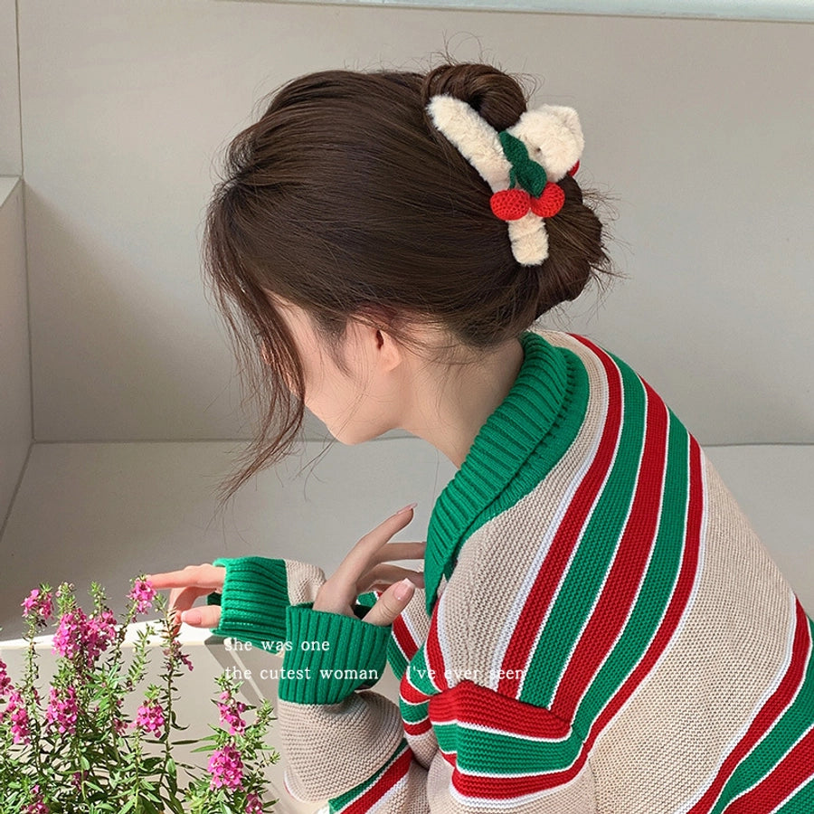 Women's Cute Color Block Cloth Hair Claws