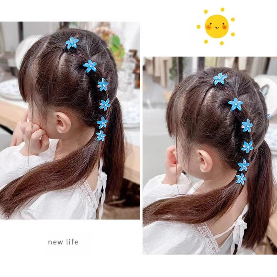 Children's Flower Small Grab Hair Accessories Girl's Braided Hair Buckle Head Flower Little Girl's Mini Grab Small Hairpin Headwear