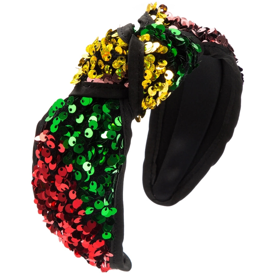 Women's Glam Hip-Hop Rock Color Block Sequin Alloy Cloth Hair Band