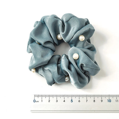 Women's Simple Style Solid Color Cloth Pearl Hair Tie