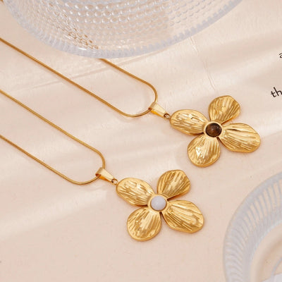 Jewelry Glam Lady Sexy Four Leaf Clover 304 Stainless Steel 316 Stainless Steel  Pendant Necklace